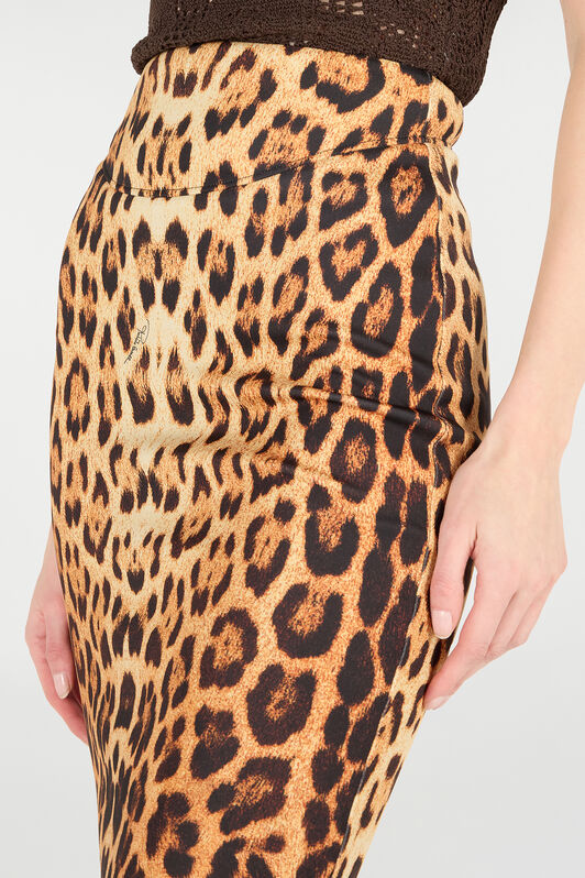RC Pencil Skirt in Jaguar Skin Print Marrón VKT301-JMP73