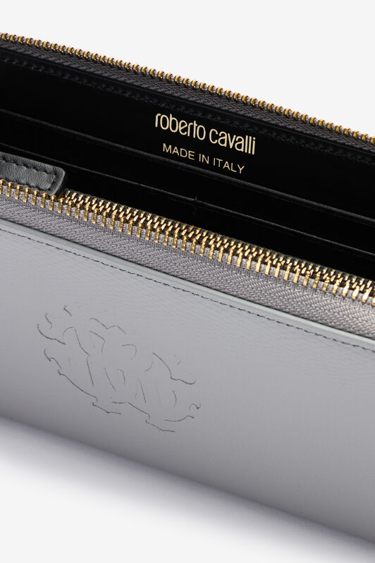 RC Portafoglio in pelle con Monogram RC Grigio OOA00B-PZ015