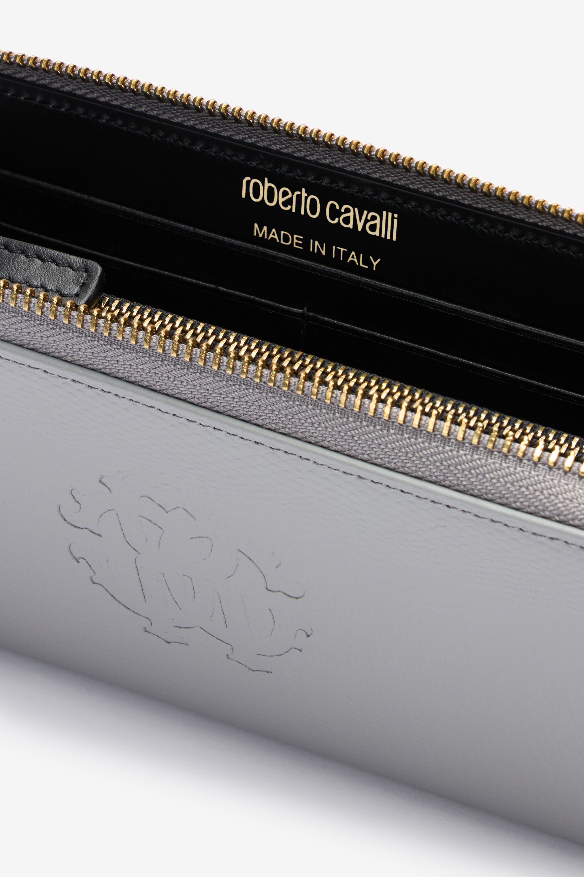 RC Portafoglio in pelle con Monogram RC Grigio OOA00B-PZ015
