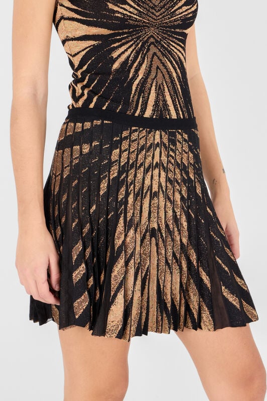 RC Knit skirt with Ray of Gold print Gold RWM301-MI150