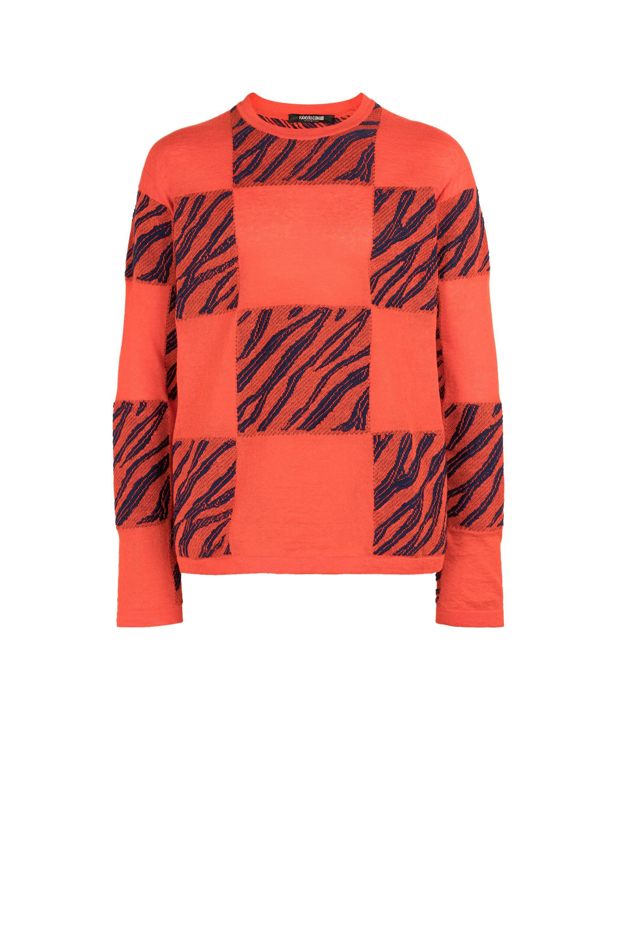 RC Zebra Check-Jacquard Sweater BRIGHT JASPER/INDIGO INM614-ME004