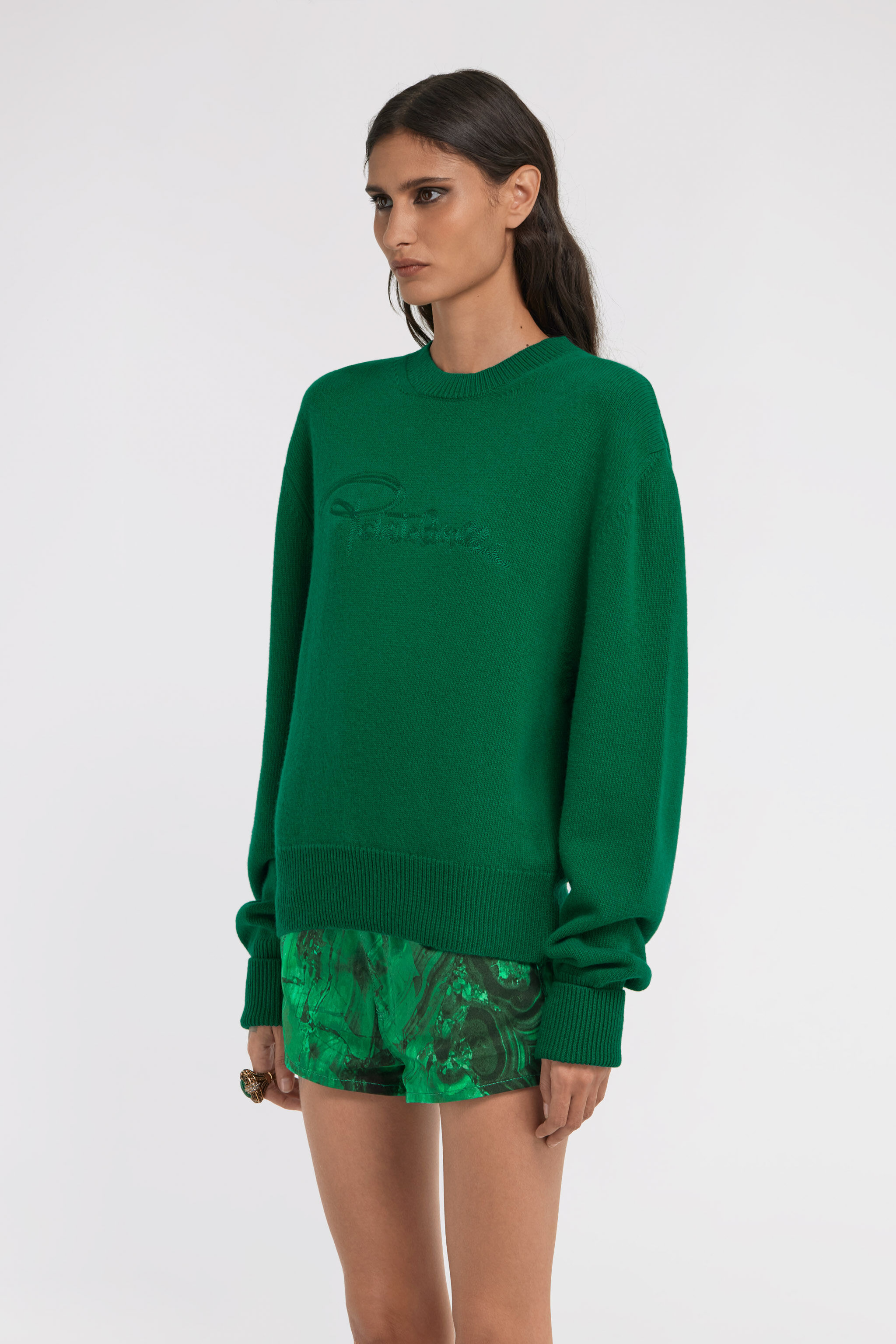 RC Kurzer Strickpullover Grün TKM623-MQ001