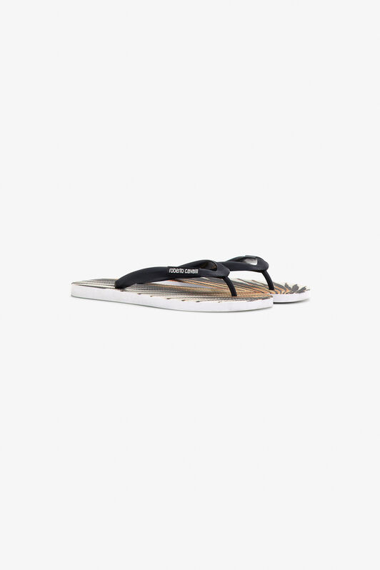 RC Ray of Gold Print Rubber Flip-Flops Gold SRS062-ABL63
