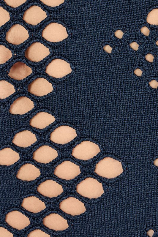 RC Robe Longue Crochet Bleu foncé UWM102-MH014