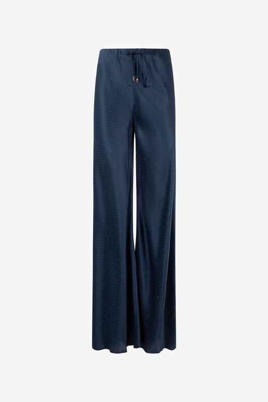 RC Fluid Silk Pants With Print Dark blue UKT209-SZN57