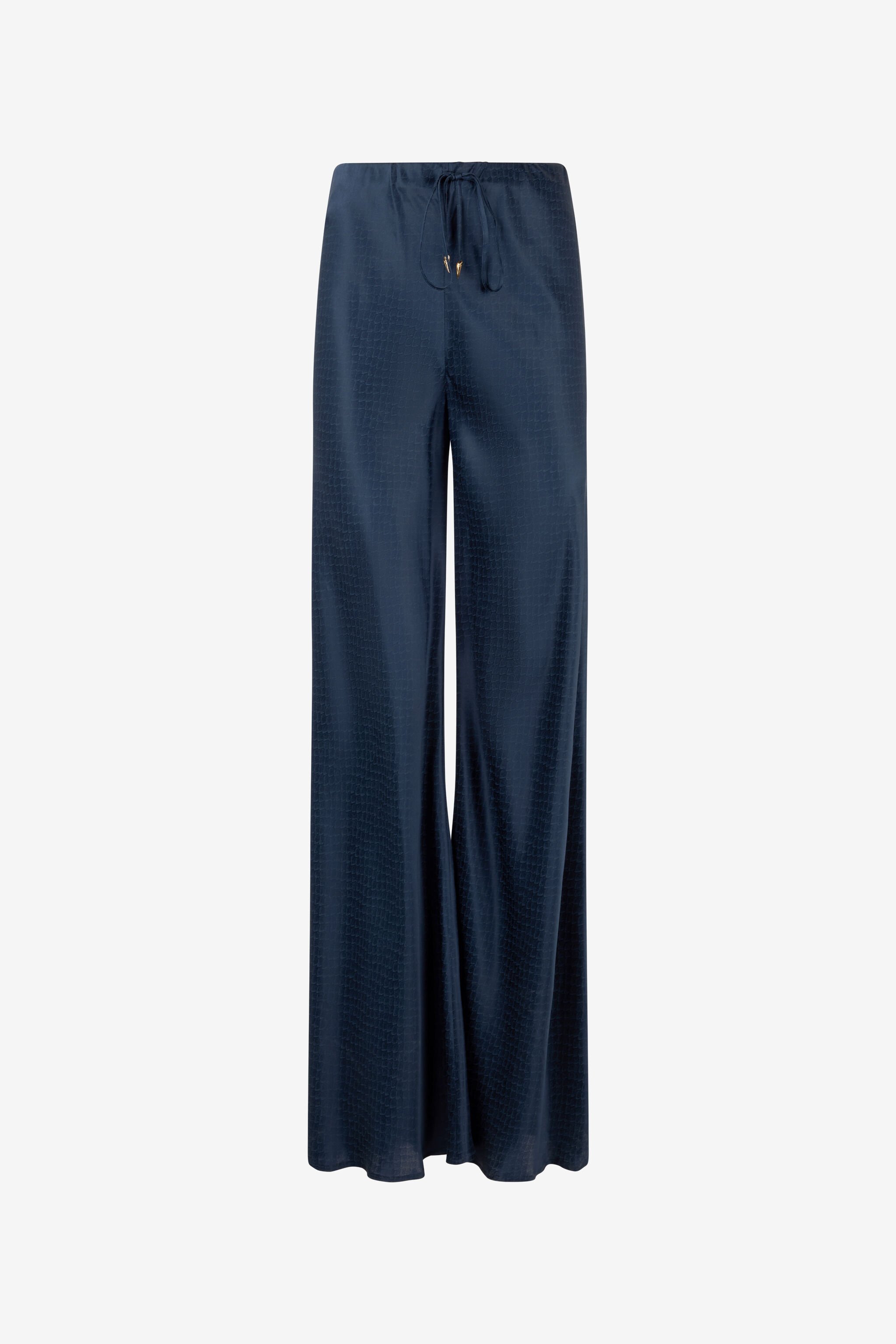 RC Fluid Silk Pants With Print Dark blue UKT209-SZN57