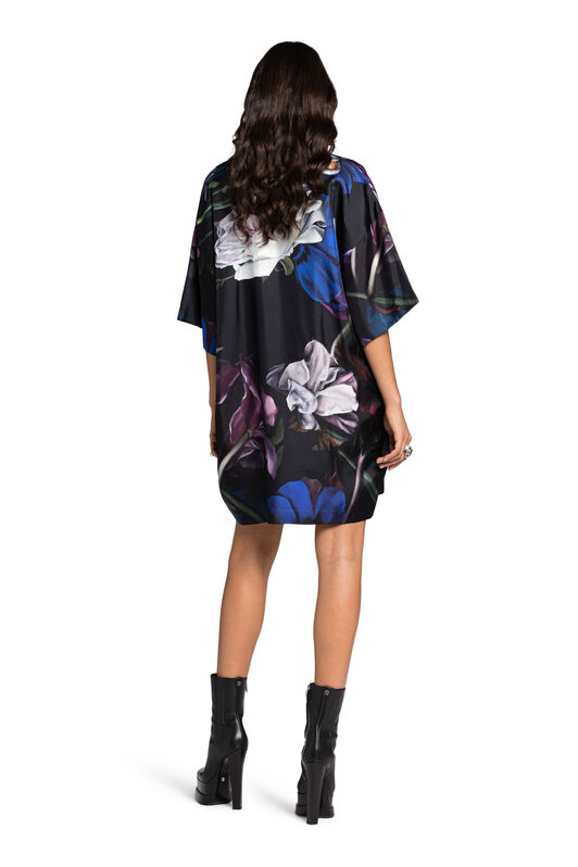 RC Floral-Print Silk Mini Dress Purple KOT10G-4QS02