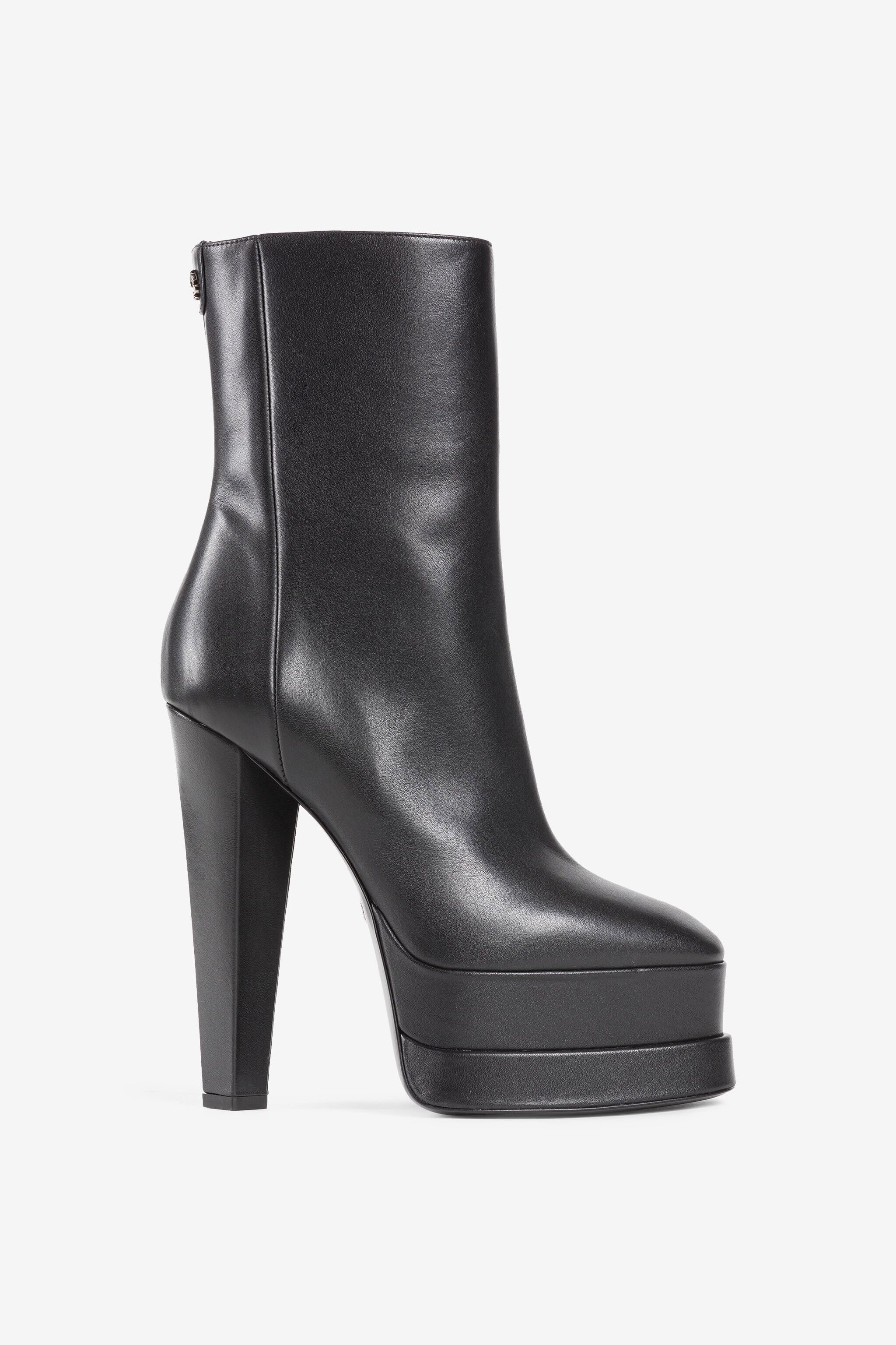 RC Botas de piel con plataforma Negro RKS010-PZV10