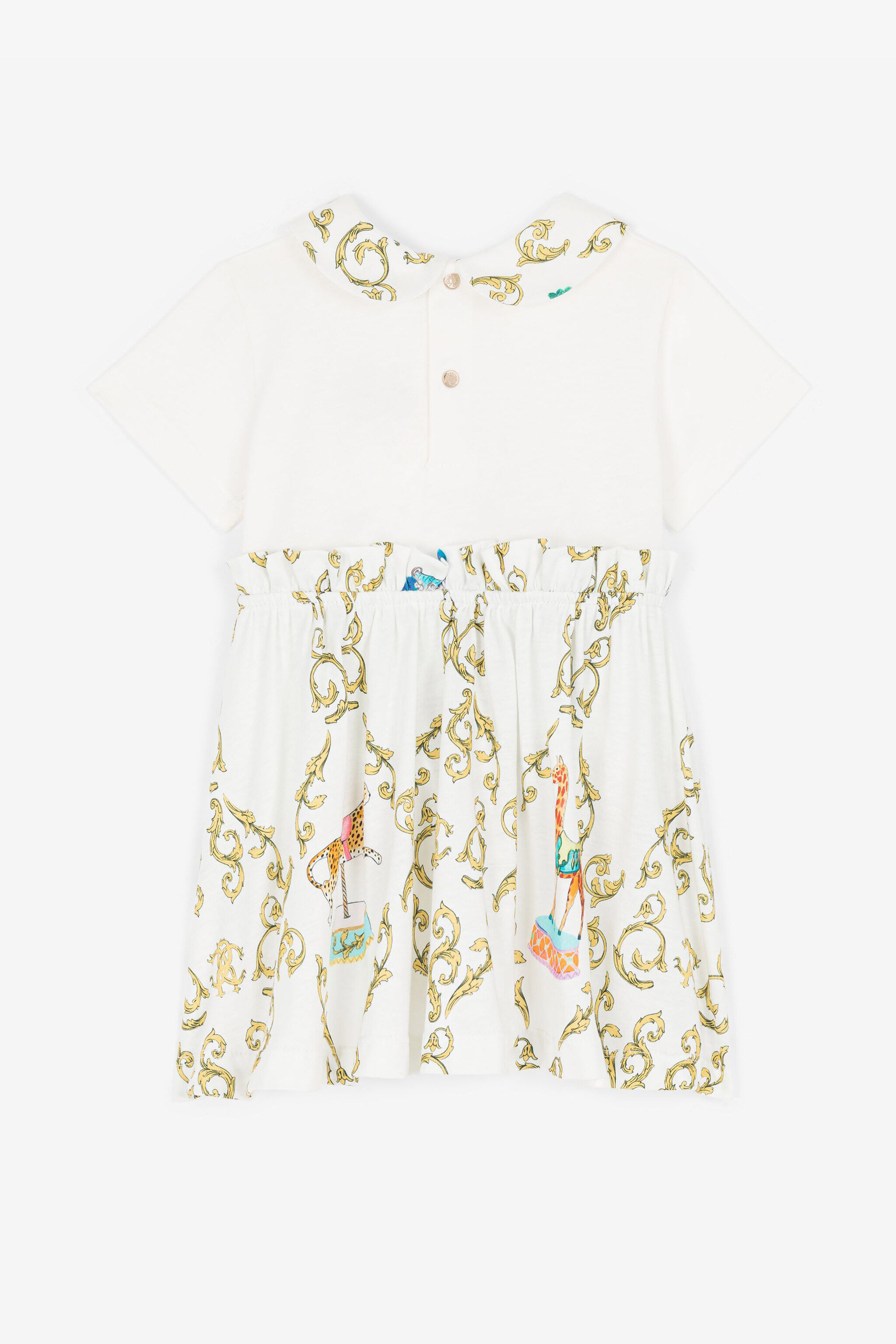 JU Filigree-Print Cotton Dress White RJT103-JD001
