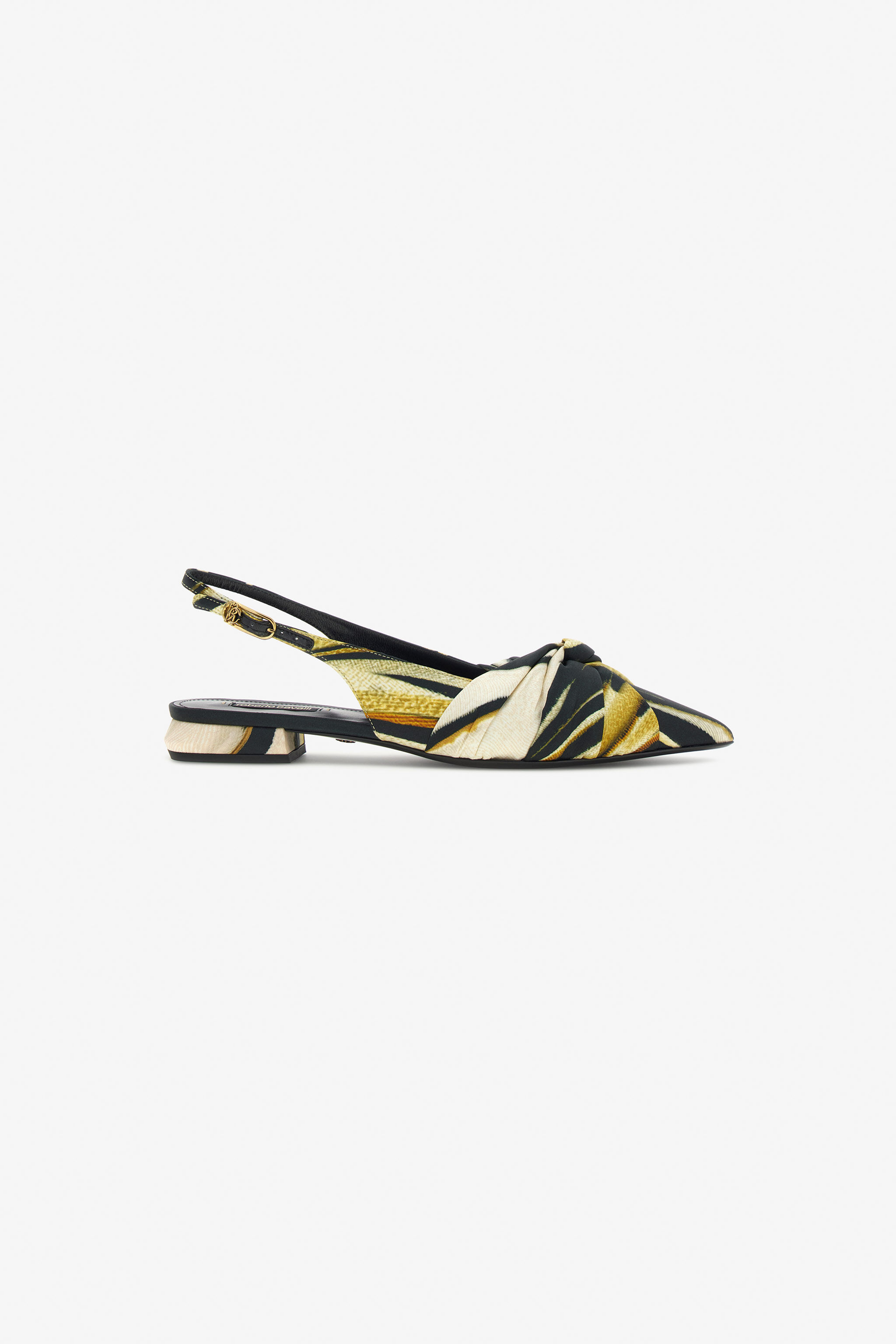 RC Slingback tacco basso The Pettegola in raso Oro SKS100-SE380