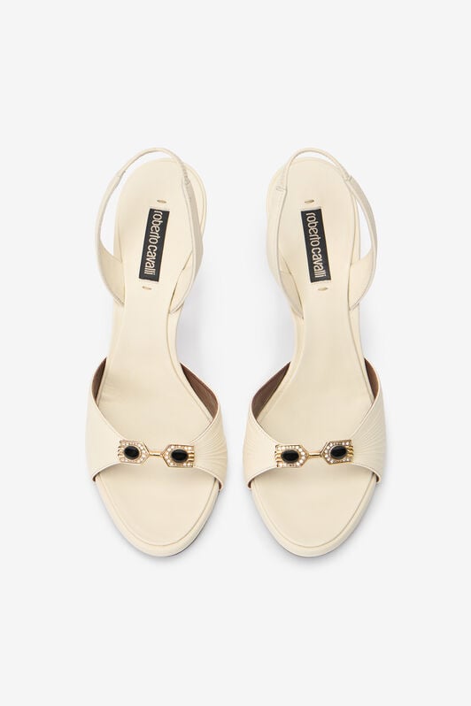 RC Sandalias blancas con hebilla joya WHITE WWS005-PZB29