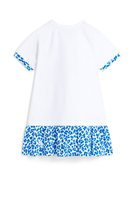 JU Leopard-print T-shirt dress WHITE MJT100-CF042