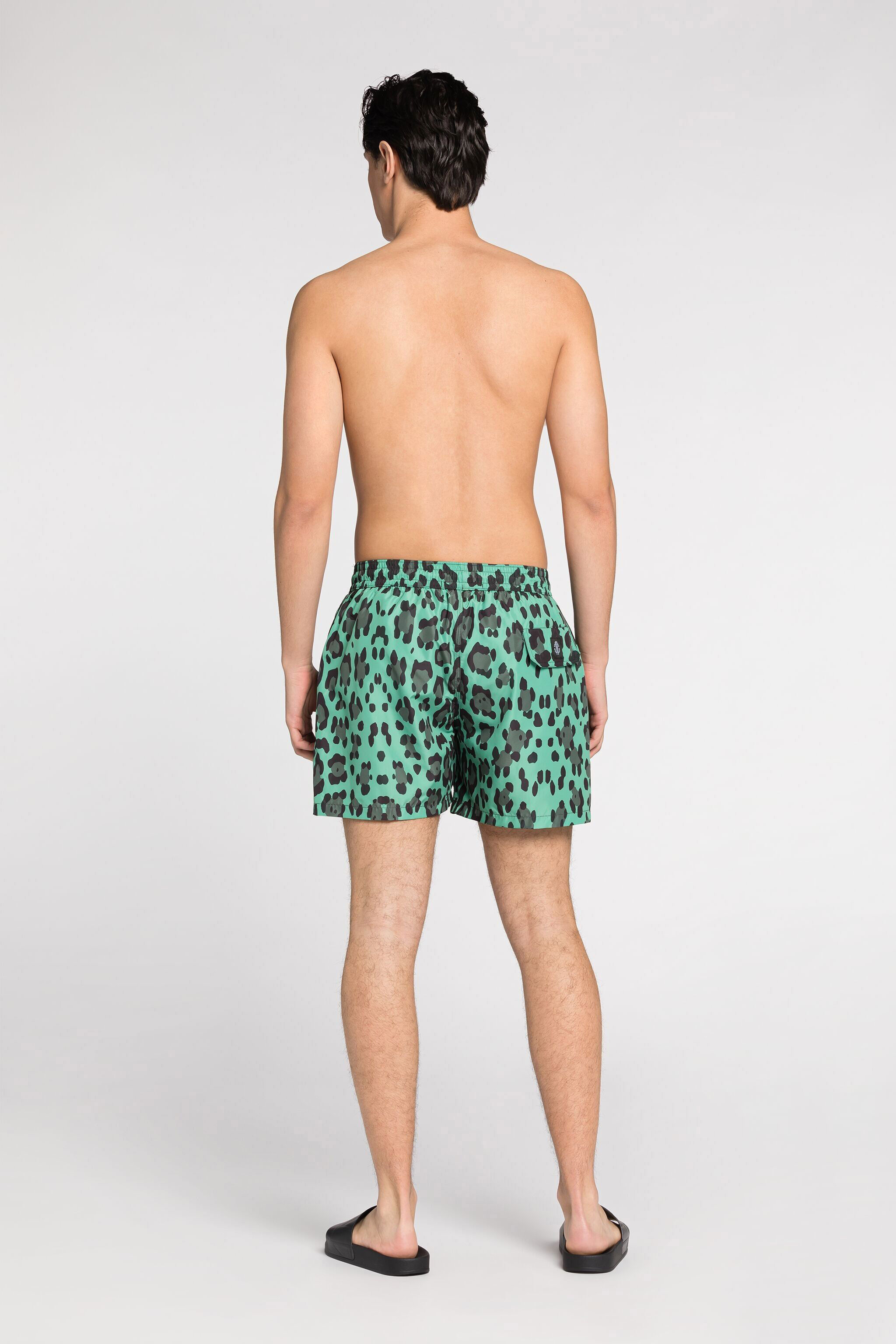 RC Leopard-Print Logo Swim Shorts Green JSH00A-7GG65