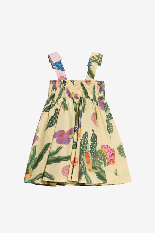 JU Kleid Aus Baumwolle Mit Tropicana-Print YELLOW WJT113-WNR12