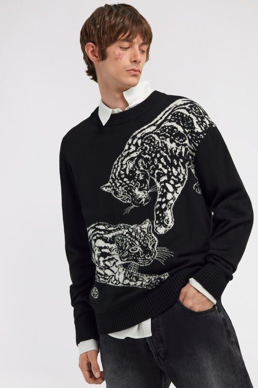 JC Just Cavalli crew neck sweater Black TFM007-TF027
