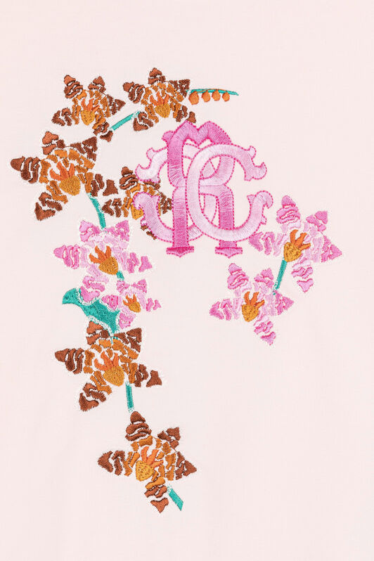 JU Felpa con ricamo a fiori JU Felpa con ricamo a fiori Rosa QJT945-CF050