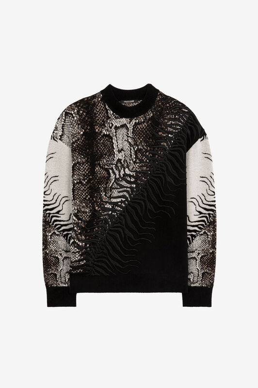 RC Embroidered Python-Jacquard Sweater MULTICOLOR PNM610-MR001