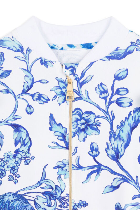 JU Wildlife-Print Bomber Jacket WHITE/BLUE MJT925-HUB67