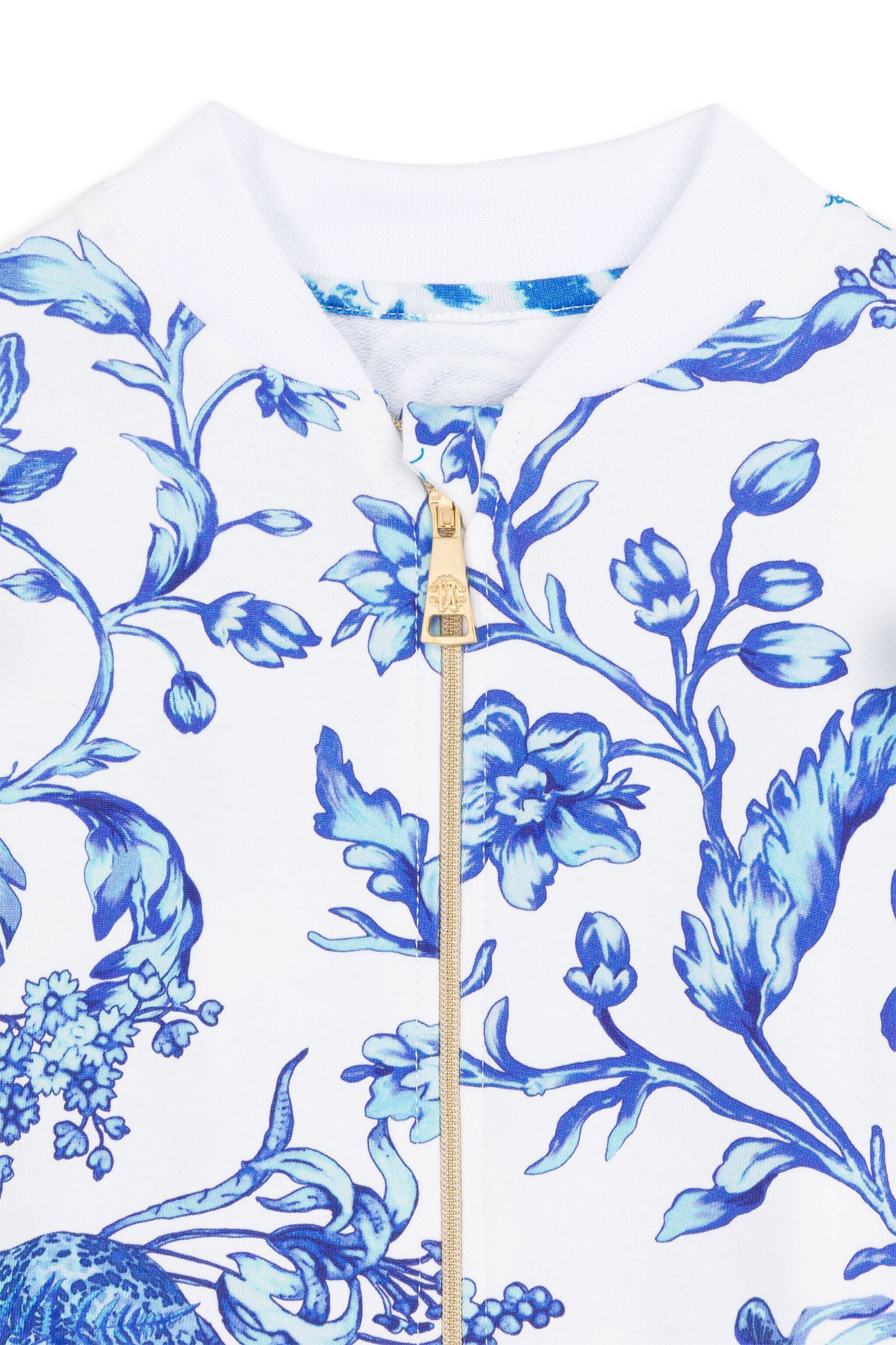 JU Wildlife-Print Bomber Jacket WHITE/BLUE MJT925-HUB67