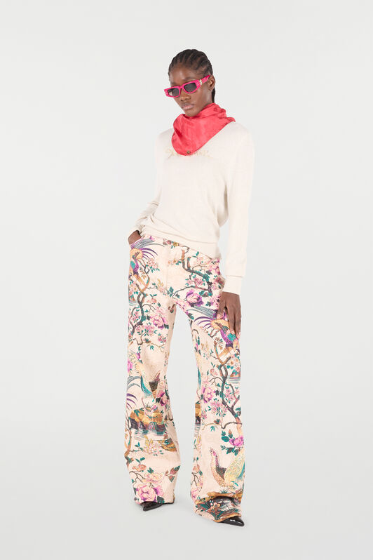 RC Jeans with Floral Print RC Jeans with Floral Print Ivory/Pink VKJ207-DAP76