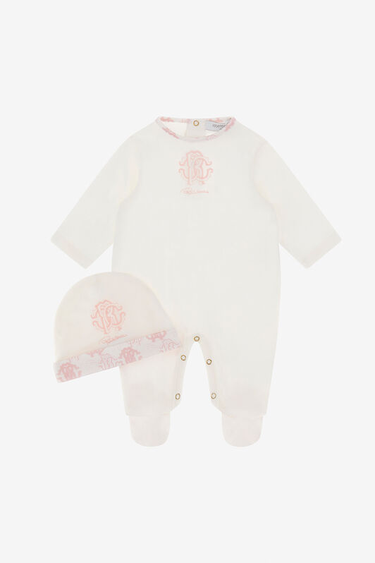 JU RC Monogram-Stickerei Babygrow-Set JU RC Monogram-Stickerei Babygrow-Set Rosa TJT803-JD001
