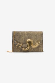 RC Borsa Dorata Effetto Spazzolato Con Serpente GOLD WWB001-VZ010