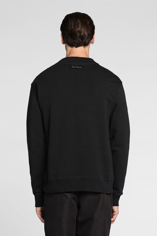 RC Sweatshirt mit animalischer Patchwork-Bestickung BLACK QRT68G-CF050