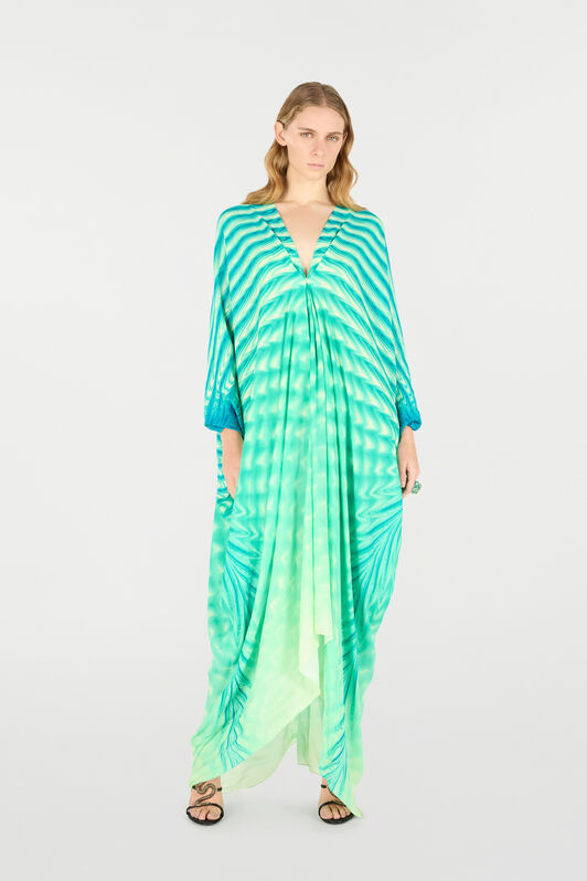 RC Caftan With All-Over Print Light green UKT181-KWN47