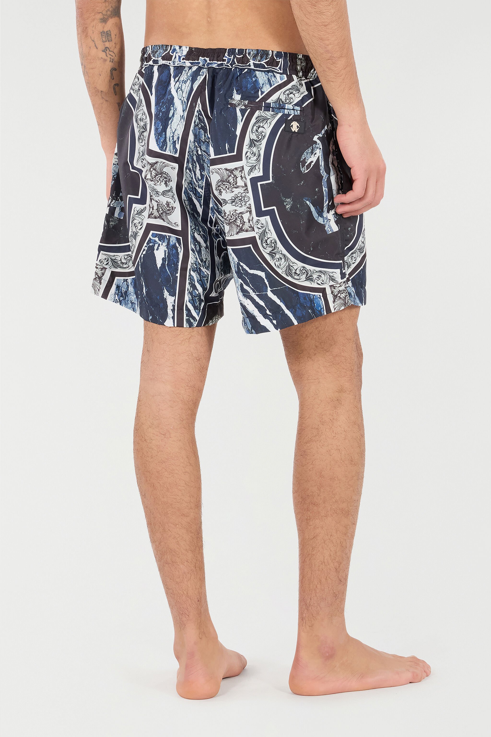 RC Badeshorts Mit Print Marble Und Fang Dunkelblau URH00A-5RN65