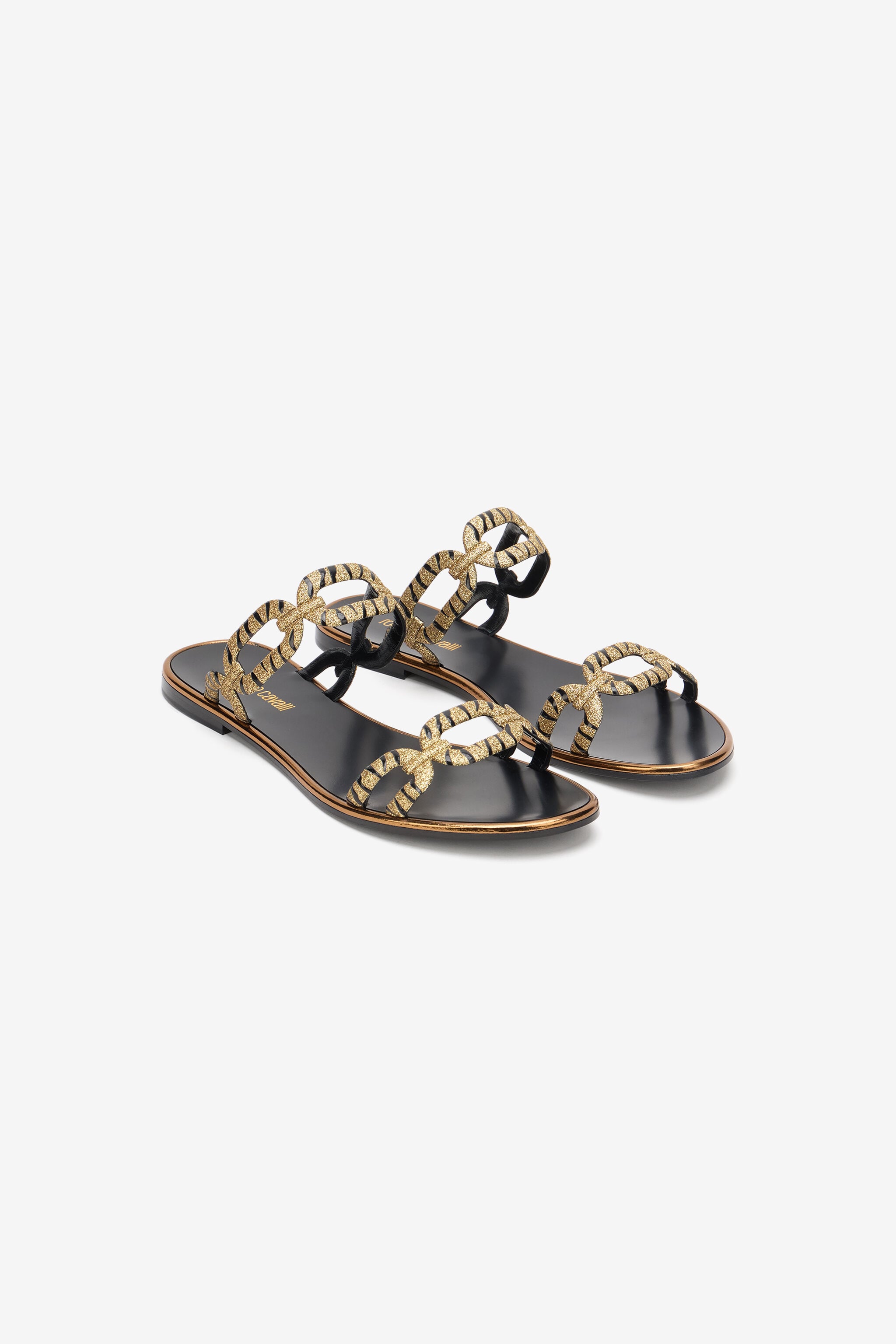 RC Sandales Dorées Et Noires BLACK/GOLD WKS007-PA064