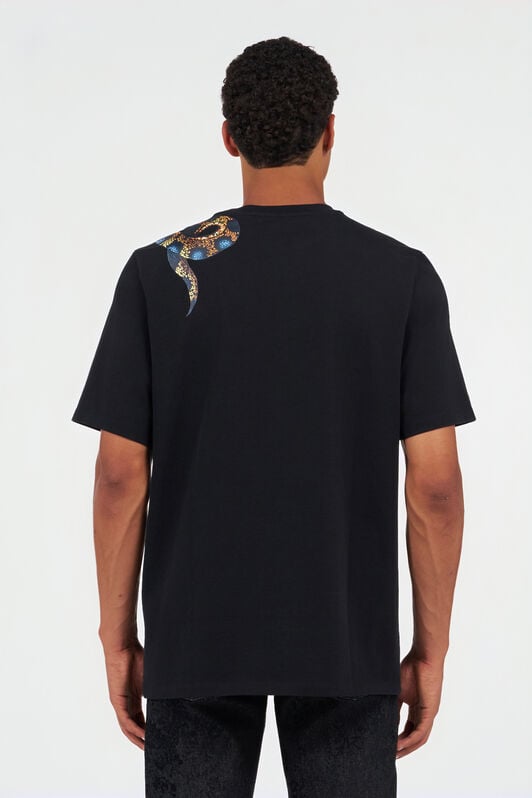 RC Cotton T-shirt with Snake Print BLACK WRT61G-JD060