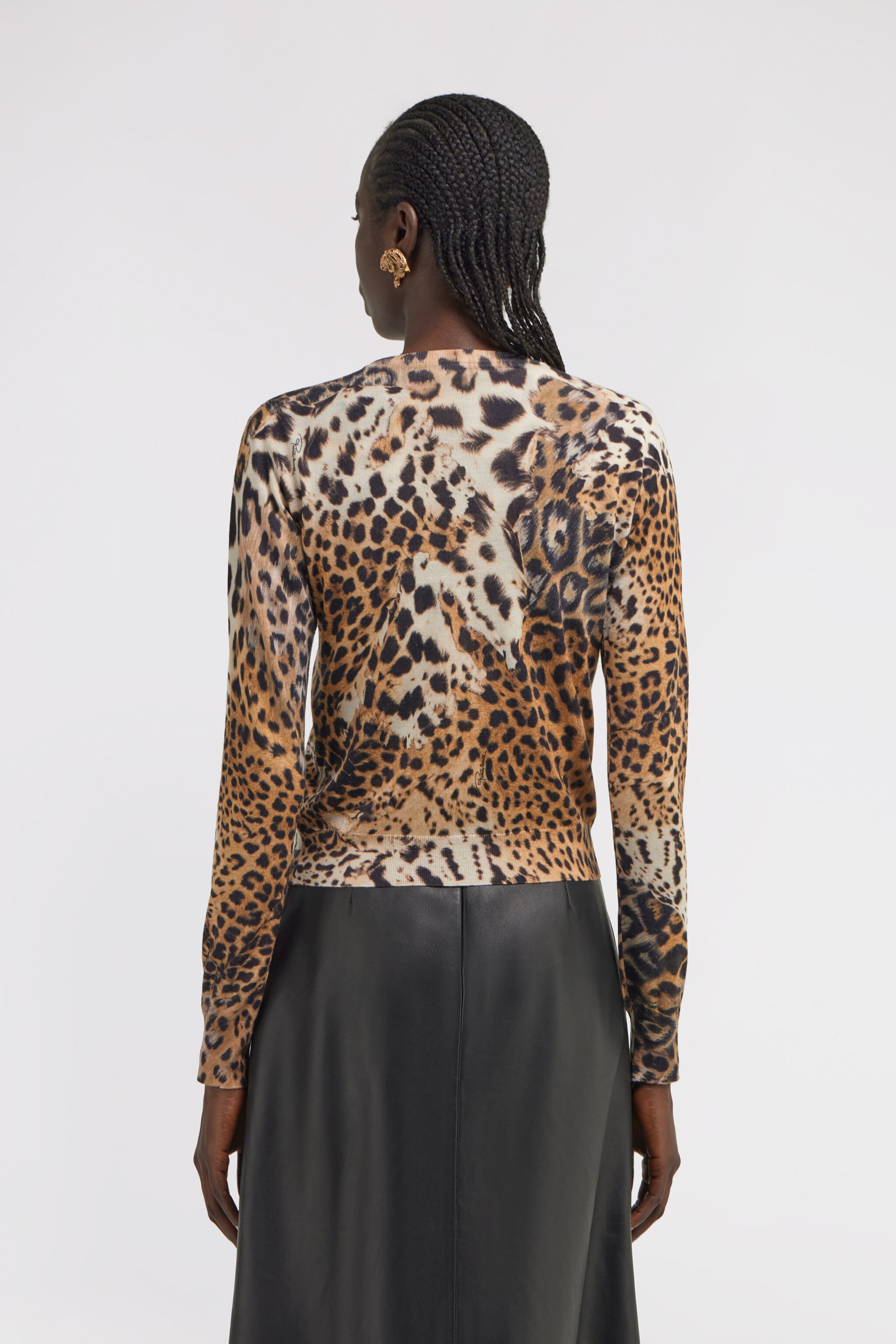 RC Malachite print cardigan Light Brown TKM905-MQ014