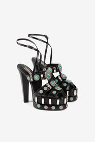 ${brand} Gemstone-detail leather platform sandals ${colorDescription} ${masterID}