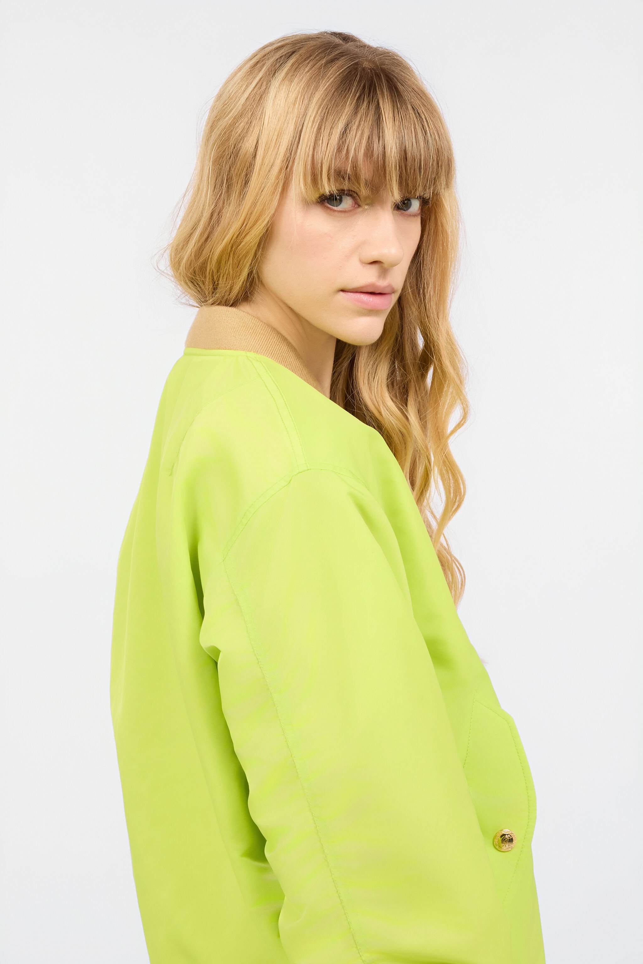 JC Bomber Jacket With JC Monogram Light green UFT200-UF266