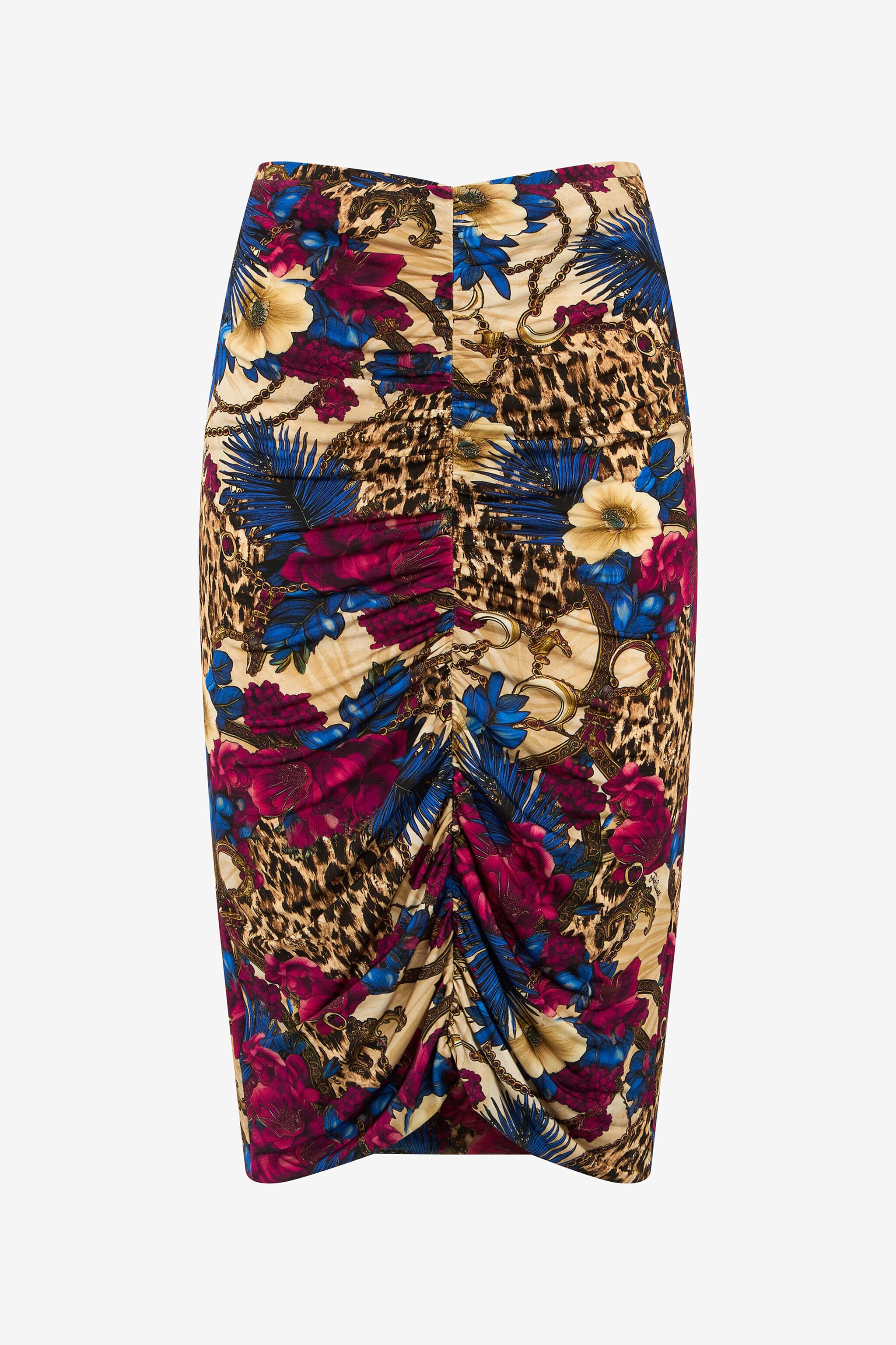 JC Falda Midi Estampado Flower Leo 700 BEIGE + 343 CILI VFT175-VF288