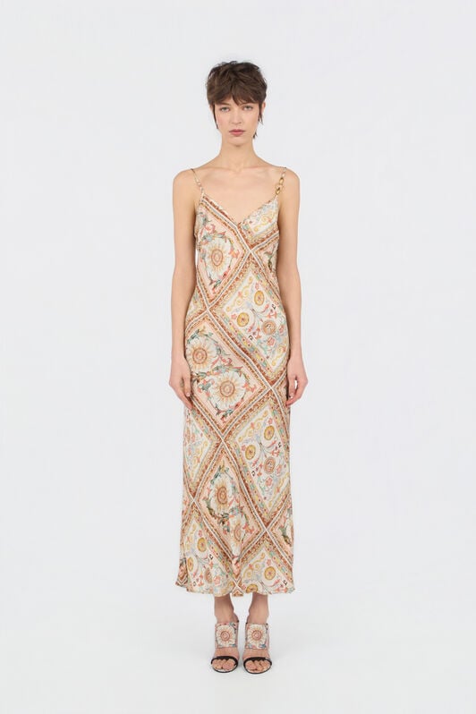 JC Persian Tarot Print Slip Dress SHIFTING SAND WFT310-WF708