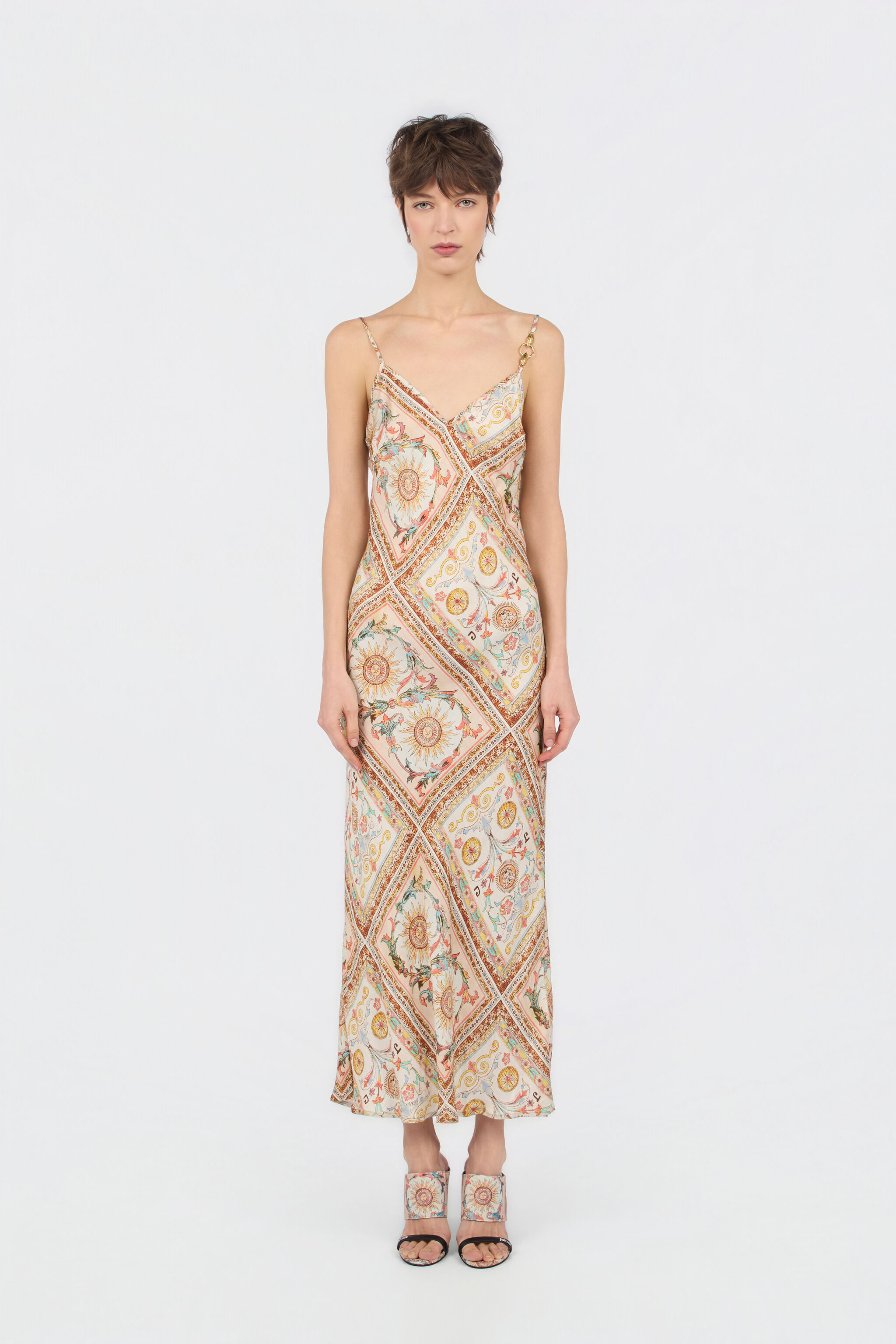 JC Persian Tarot Print Slip Dress SHIFTING SAND WFT310-WF708