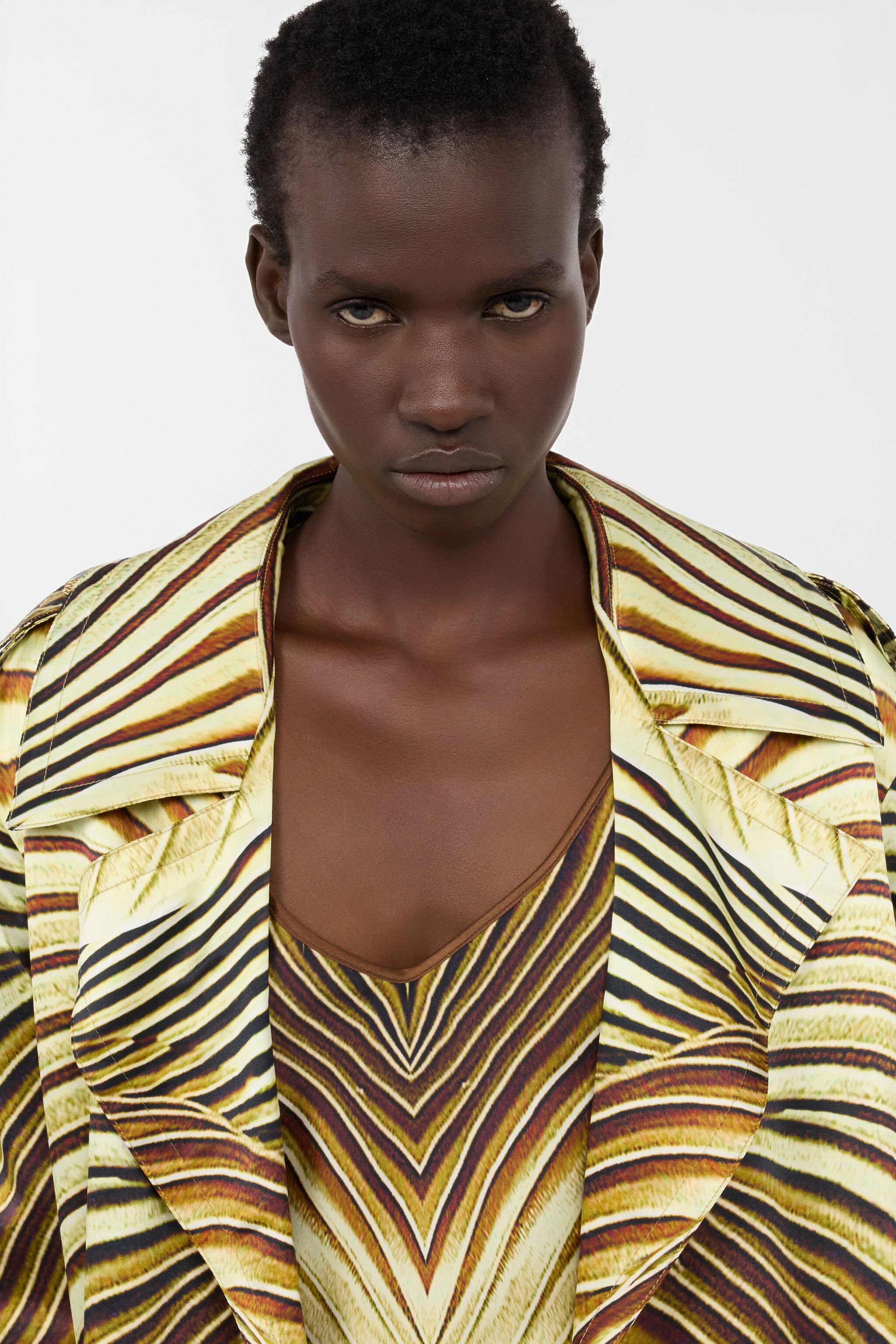 RC Trench In Seta Con Stampa Ray Of Gold SAHARA WWT500-RYS34