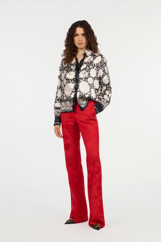 RC Hemd schwarz und elfenbein mit Blumenmuster NERO/AVORIO VQT701-TYP71