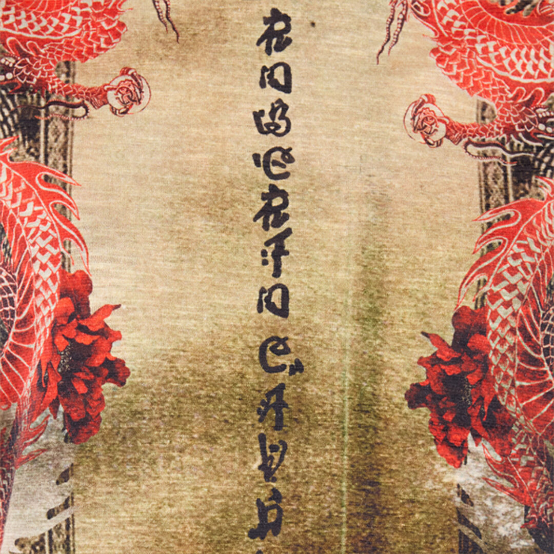 RC Cotton T-Shirt with Oriental Print NATURALE/ROSSO VQT61C-3DQ00