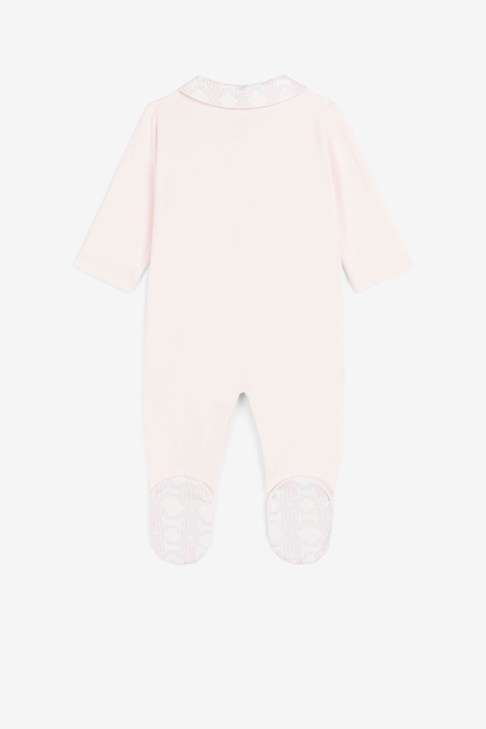 JU Embroidered-logo babygrow set Pink QJT885-JV025