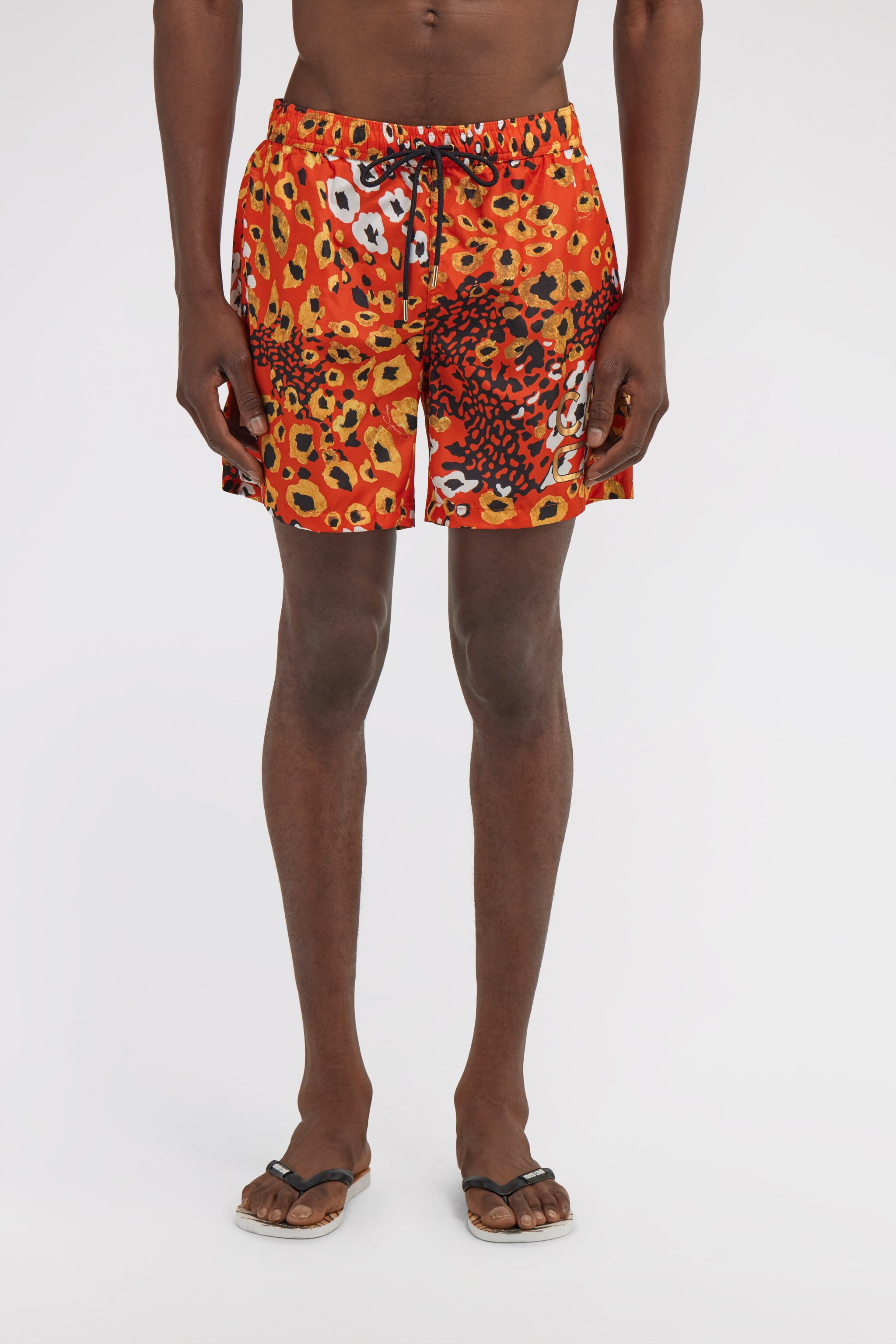 CL Badehose mit Leopard-Print Orange SXH00A-5LN03