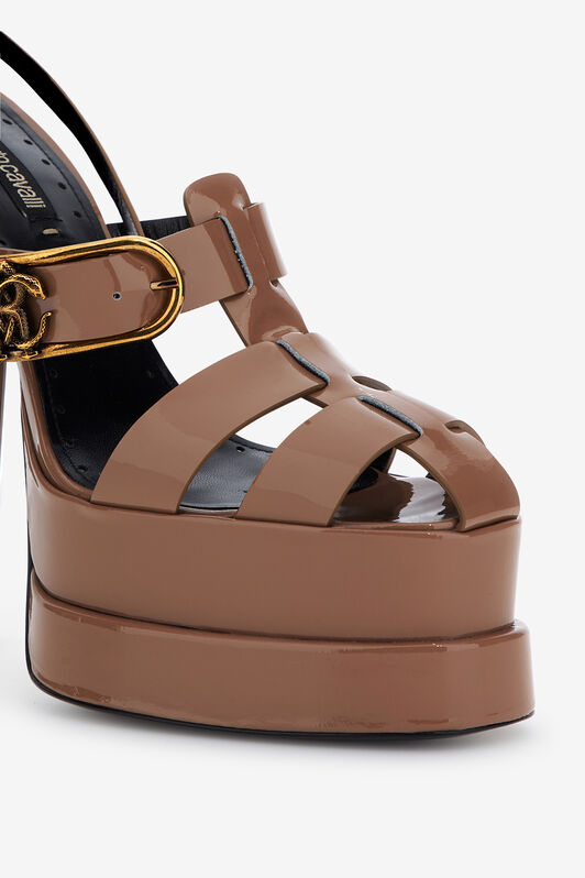 RC Sandali platform con Logo Marrone SKS012-PZ133