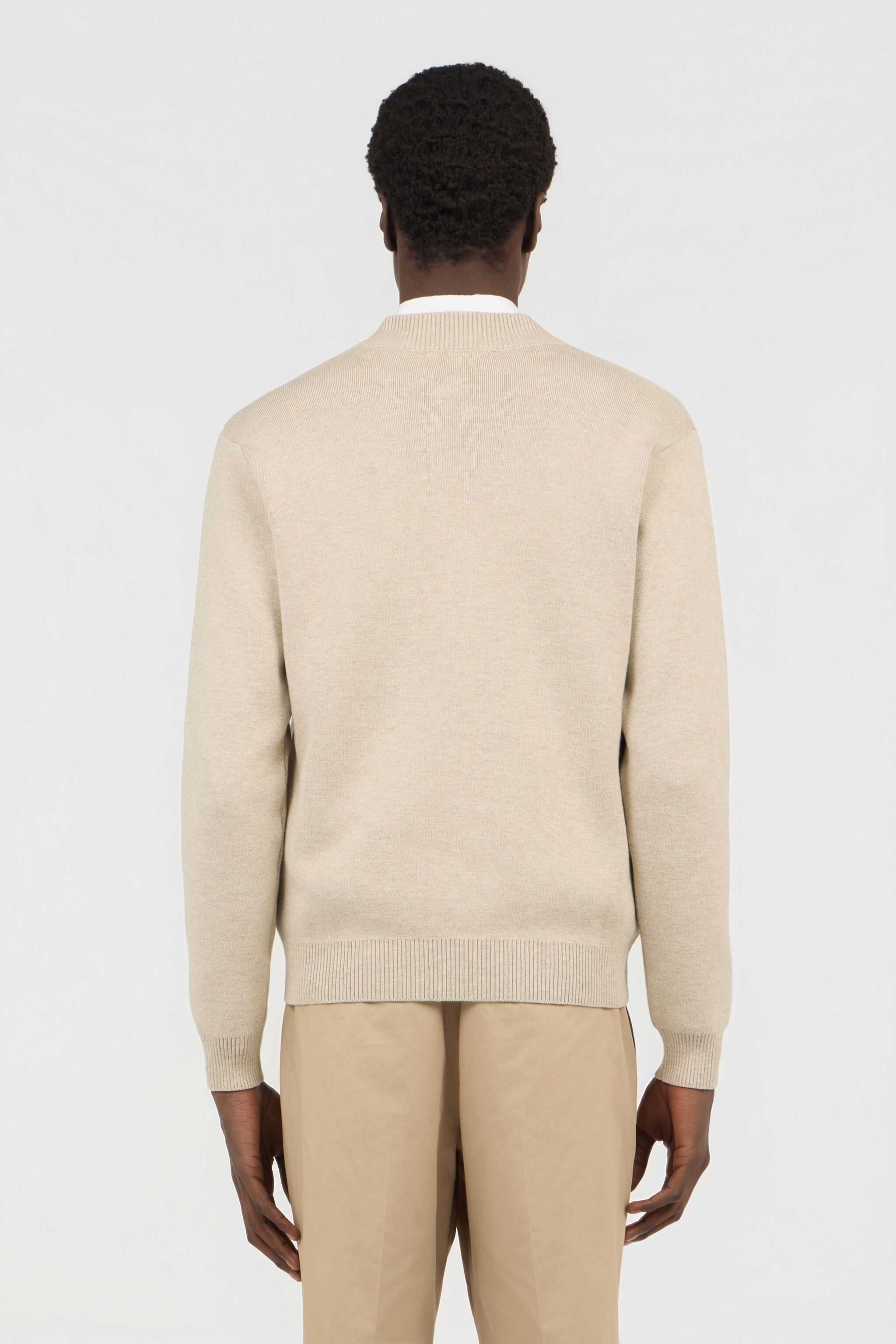 RC Cardigan Beige avec Monogram RC Brodé BEIGE SOM90A-AI006