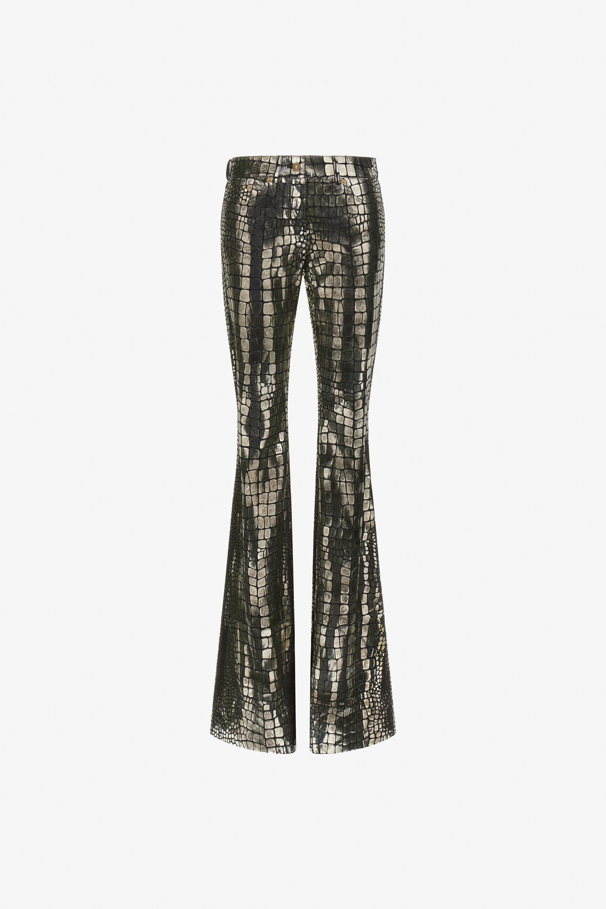 RC Crocodile Effect Pants Silver TKP201-PN003