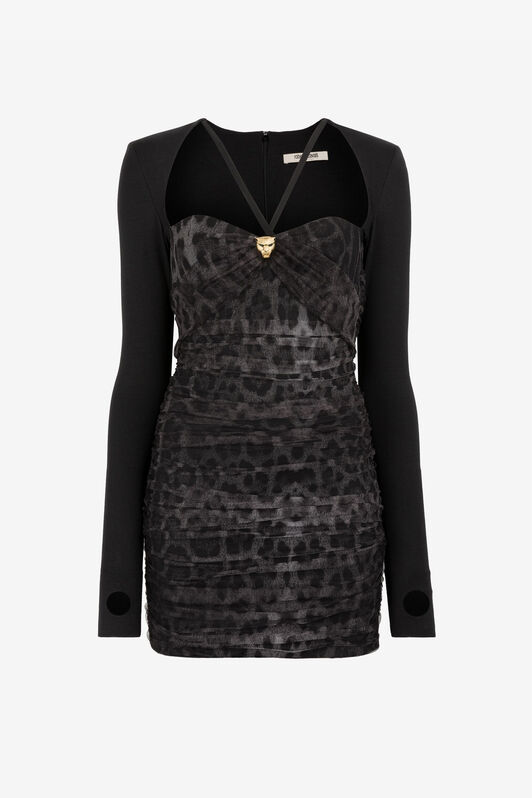 RC Leopard-print dress Black QKT105-JE019