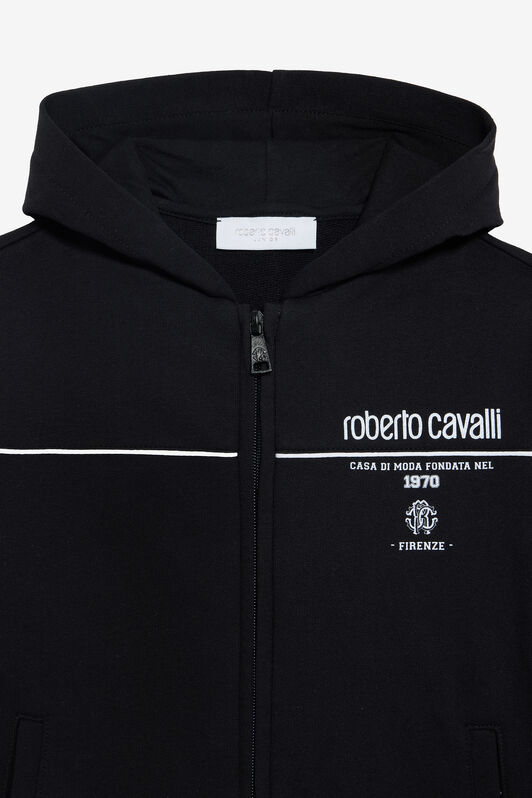 JU Black Sweatshirt with Logo Print BLACK VJT68D-CF050