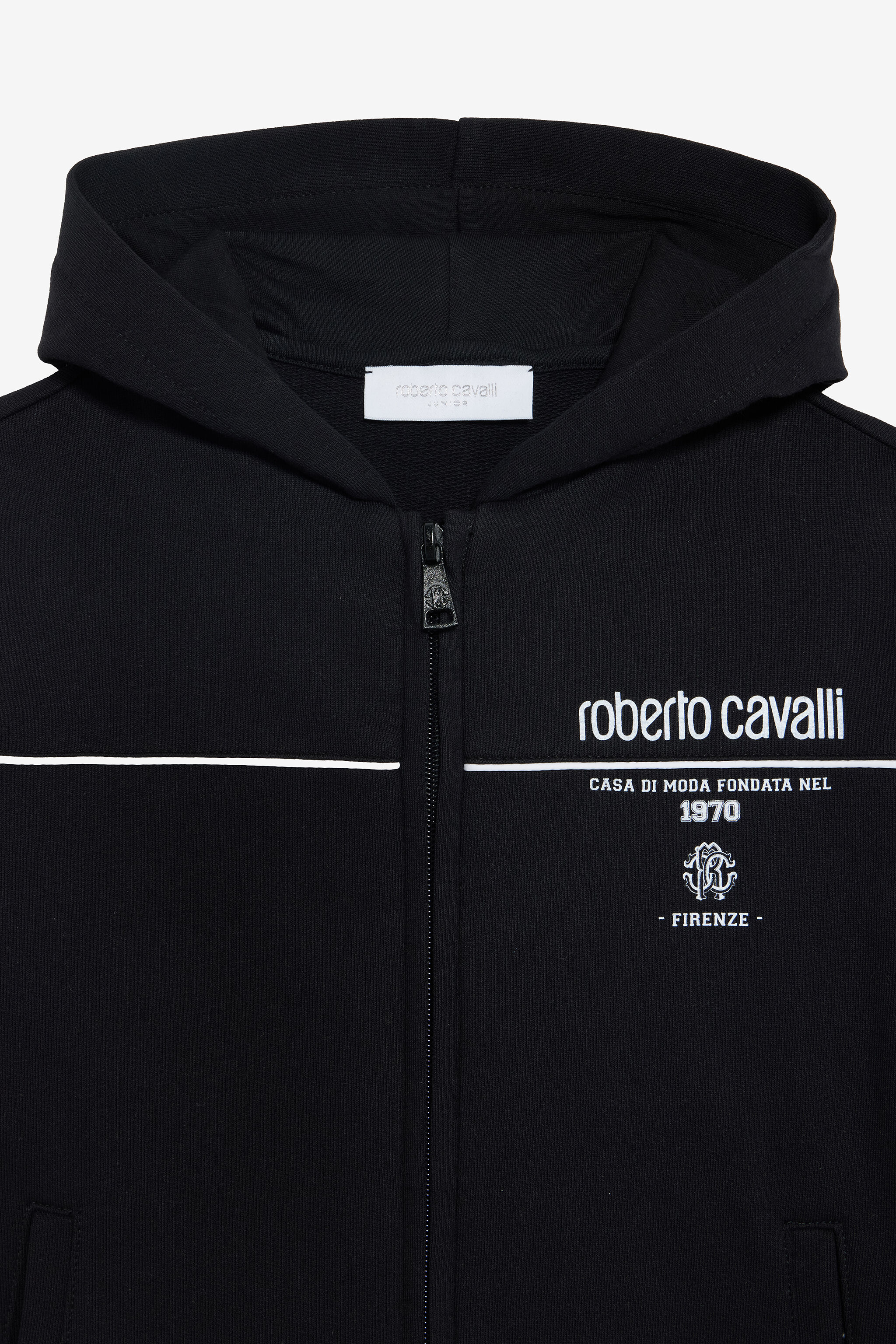 JU Black Sweatshirt with Logo Print BLACK VJT68D-CF050