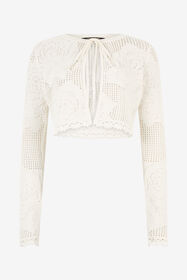 ${brand} Cropped Knit Cardigan with Roses ${colorDescription} ${masterID}