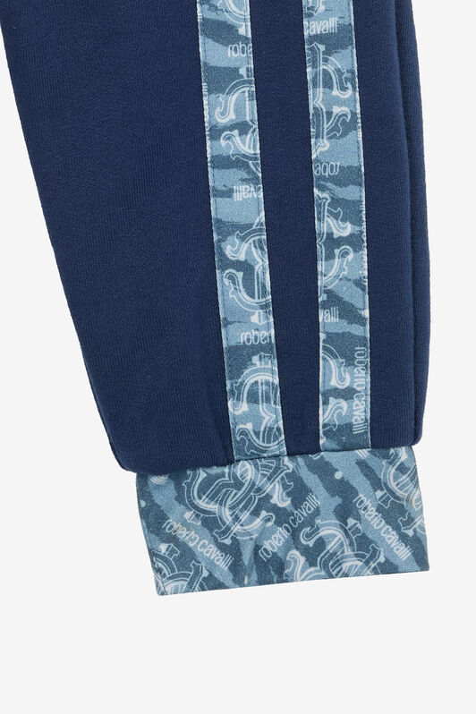 JU Sporthose Mit Kontrastierenden Bändern Und Monogramm RC Dunkelblau UJT212-CF050